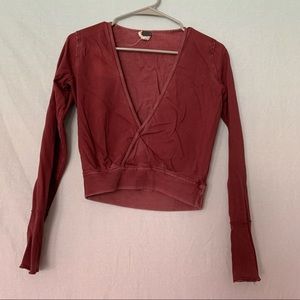 Sweater shirt with deep V